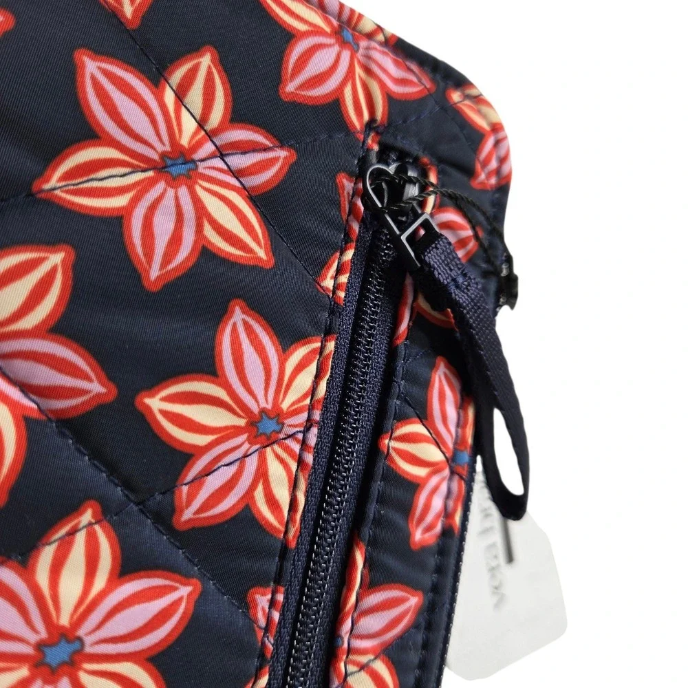 NEW Vera Bradley Womens Navy Floral Quilted Essential Tab Wallet Floral Burst